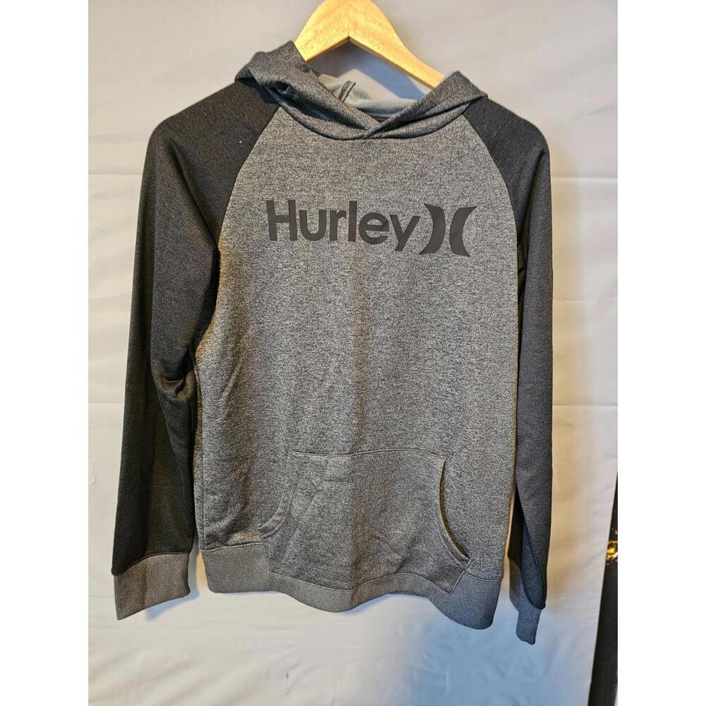 Hurley Boys Hoodie Youth XL 18/20 Gray Dri-FIT Pullover Sweatshirt